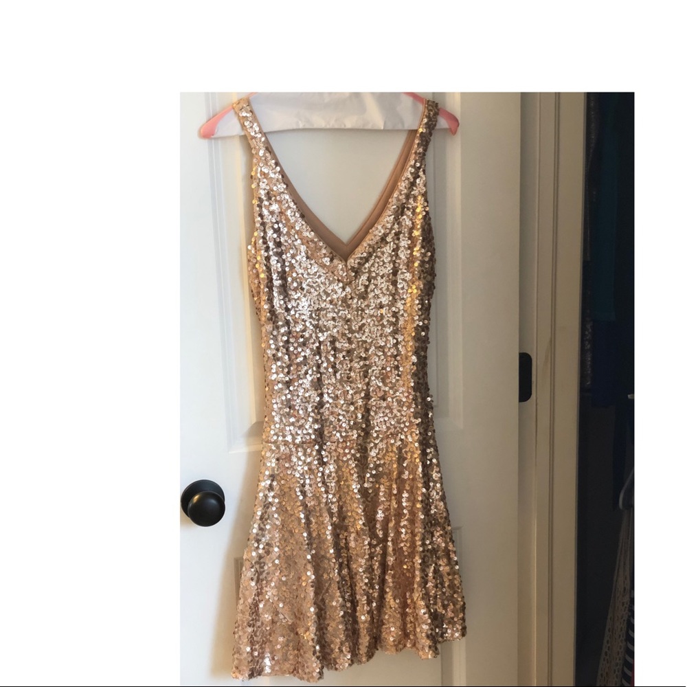 Gold sequin dress